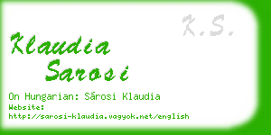 klaudia sarosi business card